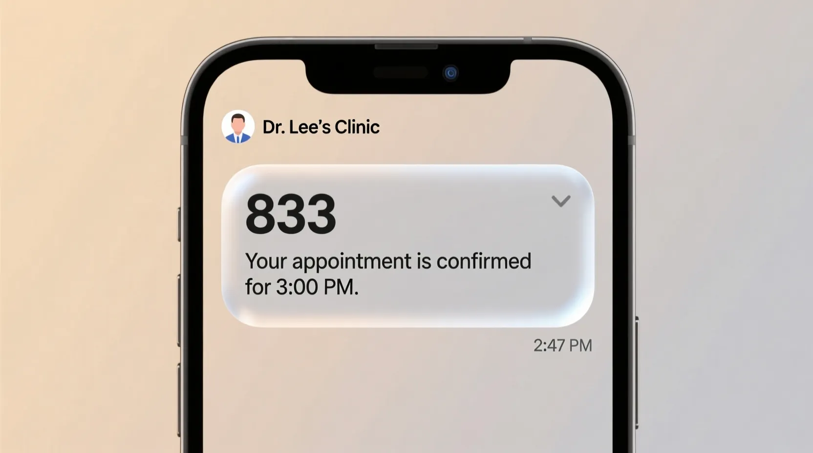 833 area code text message