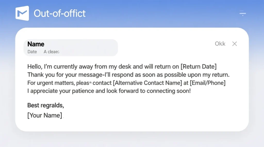 friendly away message ideas for personal Outlook