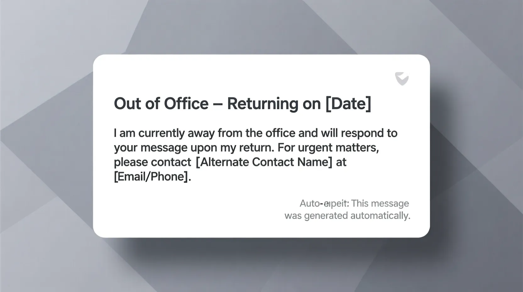 professional out of office message