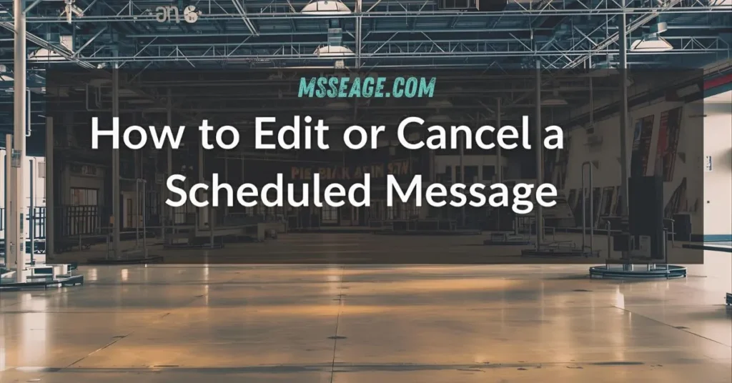 How to Edit or Cancel a Scheduled Message