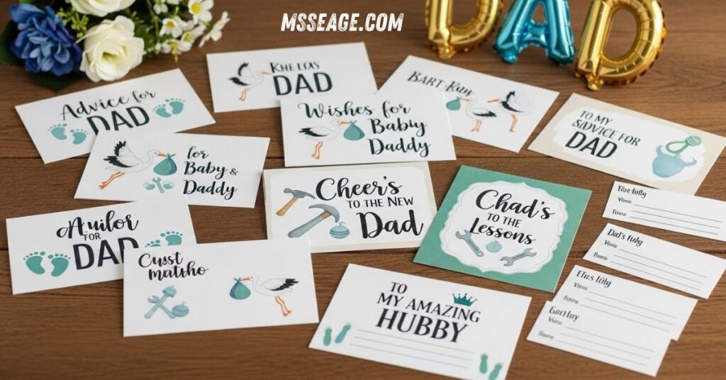 Baby Shower Message Cards for Dad
