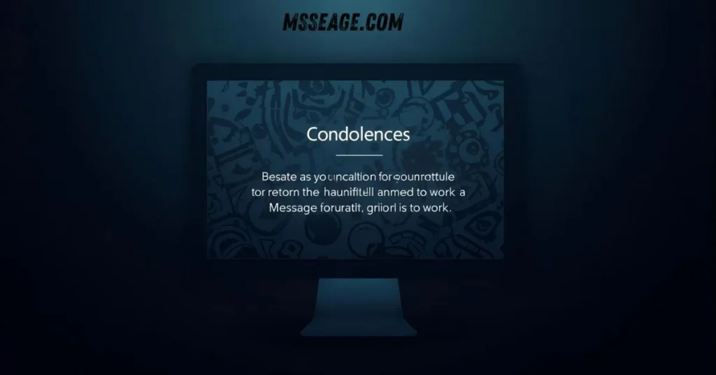 Condolences Message for Returning to Work