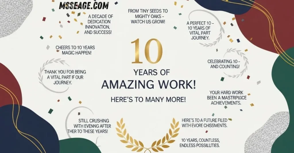 Creative 10 Year Work Anniversary Messages