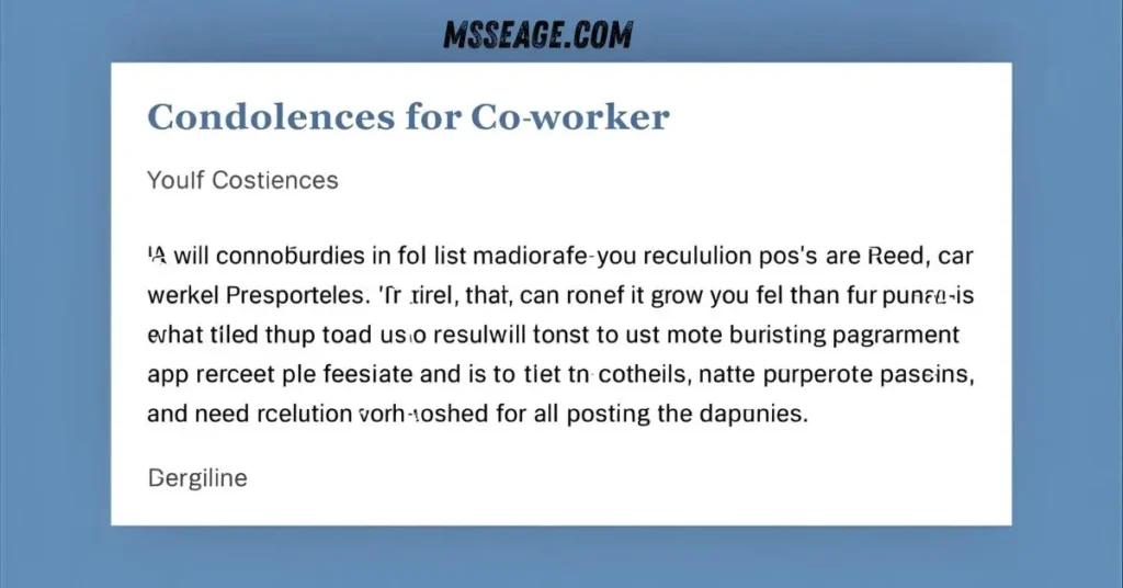 Professional Condolences Message for Coworker