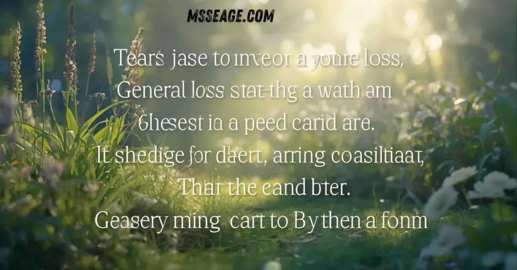 Sending Condolences Message for General Loss