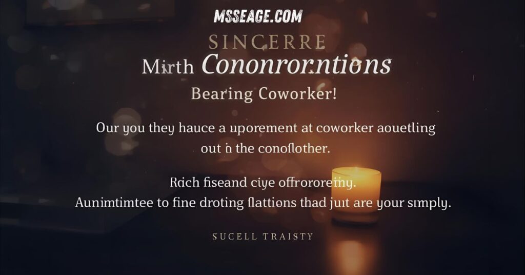 Sincere Condolences Message for Coworker