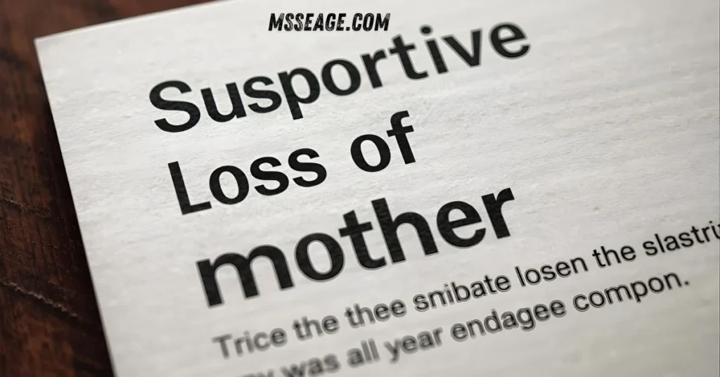 Supportive Loss of Mother Message