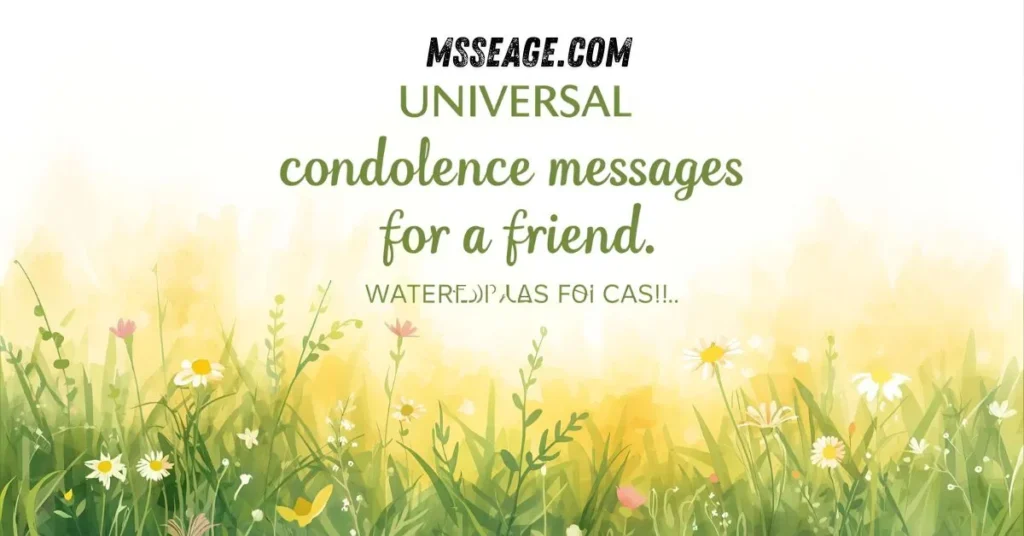 Universal Condolence Messages for a Friend