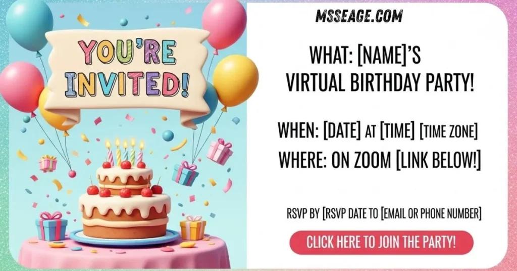 Virtual Birthday Invitation Messages