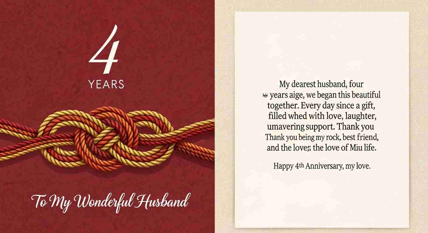 4th wedding anniversary wishes for husband